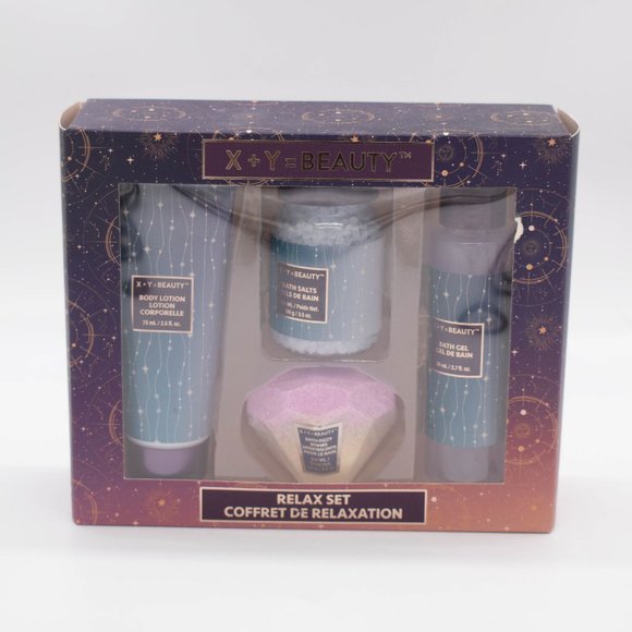 X+Y=BEAUTY Lotion, Shower Gel, Bath Salt & Bath Fizz Relax Set - Picture 1 of 5
